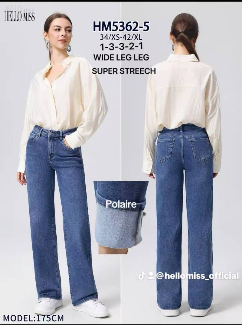 Spodnie damskie jeansy Roz XS-XL, 1 Kolor Paczka 10 szt